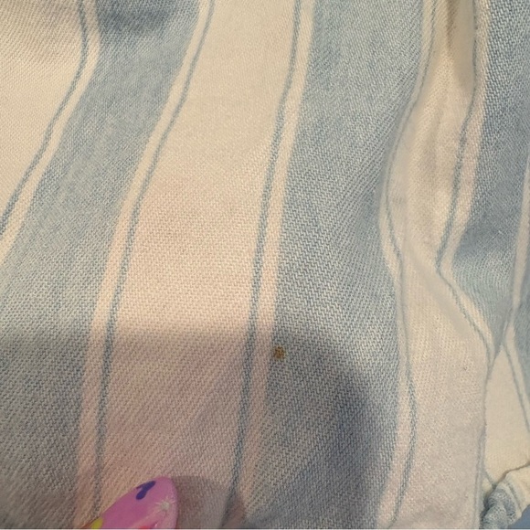 Vintage Blue & White Double Impact Striped Denim Like Button Down - Size Medium - Picture 4 of 6